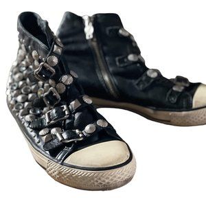 ASH Victim Sneaker / Black & Silver Tarnish Studs / Size 36